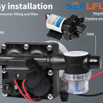 12V Caravan Water Pump High Pressure Self-priming rv Camping Boat 55PSI 11.3L/M.