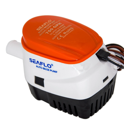 SEAFLO 12V 750GPH Automatic Bilge Pump Marine Boat Auto Submersible Pump.