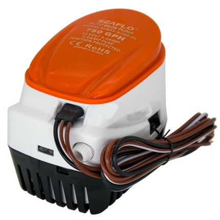 SEAFLO 12V 750GPH Automatic Bilge Pump Marine Boat Auto Submersible Pump.