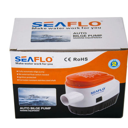 SEAFLO 12V 750GPH Automatic Bilge Pump Marine Boat Auto Submersible Pump.