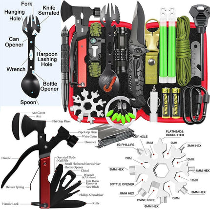 32 In 1 Emergency Survival Equipment Kit Camping SOS Tool Sports Tactical Hiking.