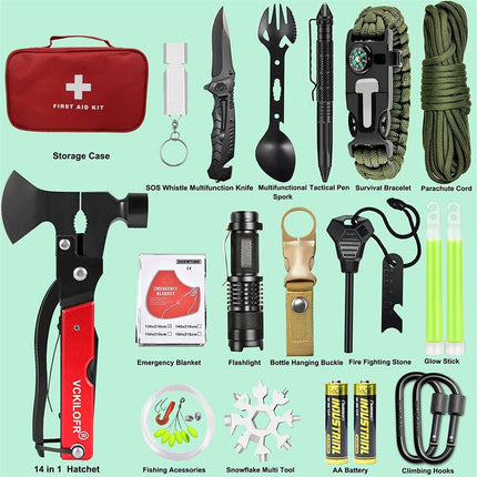 32 In 1 Emergency Survival Equipment Kit Camping SOS Tool Sports Tactical Hiking.