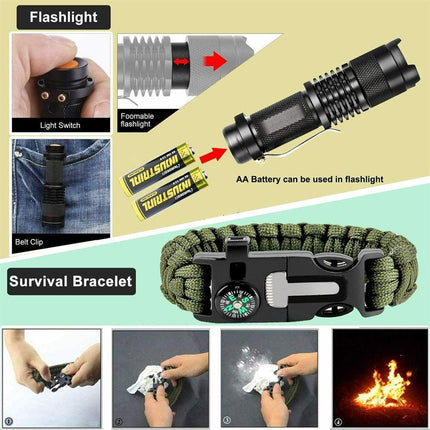 32 In 1 Emergency Survival Equipment Kit Camping SOS Tool Sports Tactical Hiking.