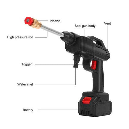 Electric Car Pressure Washer Cordless Spray Gun W/ 2 Battery Water Cleaner Tool.