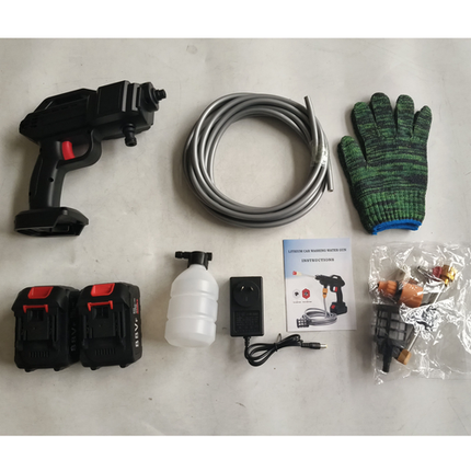 Electric Car Pressure Washer Cordless Spray Gun W/ 2 Battery Water Cleaner Tool.