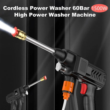 88V Cordless Electric High Pressure Washer Water Spray Gun Car Cleaner 2 Battery.