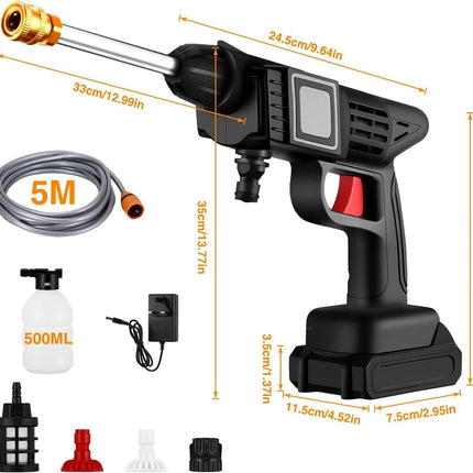 88V Cordless Electric High Pressure Washer Water Spray Gun Car Cleaner 2 Battery.
