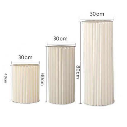 3 PCS Carboard Round Plinth Cylinder Pedestal Wedding Flower Display Stand.