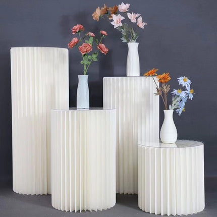 4 Hard Carboard Display Stand Round Plinth Cylinder Pedestal Wedding Flower.