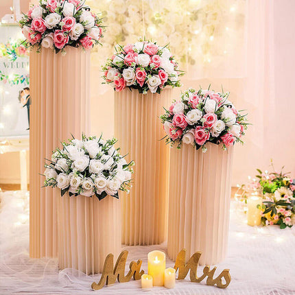 4 Hard Carboard Display Stand Round Plinth Cylinder Pedestal Wedding Flower.