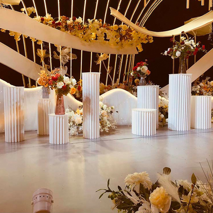 4 Hard Carboard Display Stand Round Plinth Cylinder Pedestal Wedding Flower.