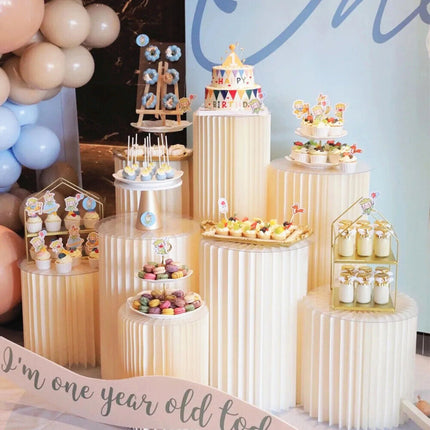 4 Hard Carboard Display Stand Round Plinth Cylinder Pedestal Wedding Flower.