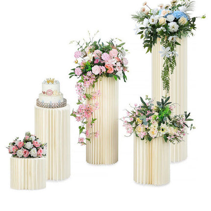 5 Hard Carboard Display Stand Round Plinth Cylinder Pedestal Wedding Flower.