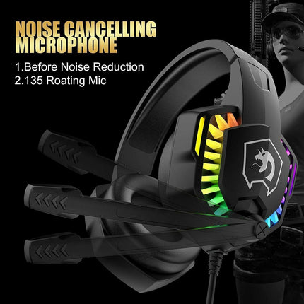 Gaming Keyboard & Mouse & Headset & Mousepad Set RGB Backlit Wired for PC Laptop.