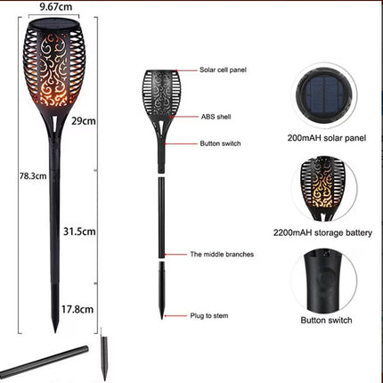 Solar Outdoor Lights Decorative Torch Light Garden Path Decoration LED Camping Ornaments.
