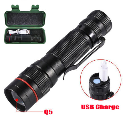 2x Mini Tactical Flashlight Small LED Torch 3 Mode Super Bright Light Clip Lamp.