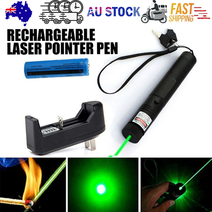 990Miles Rechargeable Green Laser Pointer Pen Light Astronomy Visible Beam Lazer.