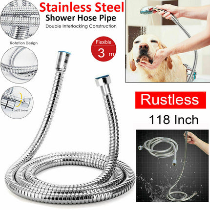 3m Shower Head Hose Stainless Steel Bathroom Flexible Tube Replacement Pipe AU.