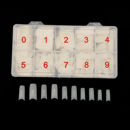 500Pcs Fake French Nail Tips White Clear Stiletto False Gel Pointy Art Acrylic.