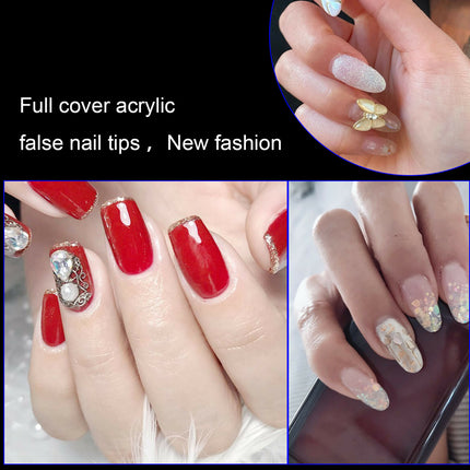 500Pcs Fake French Nail Tips White Clear Stiletto False Gel Pointy Art Acrylic.