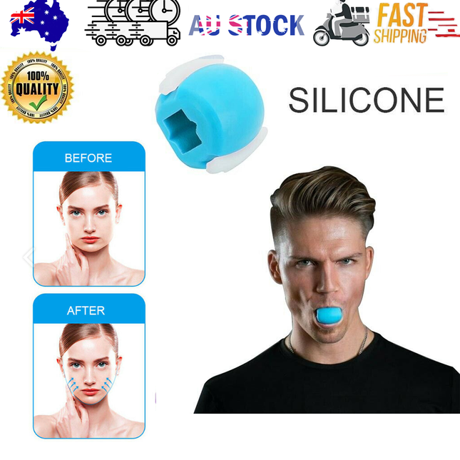 Facial exerciser exercise ballneck toner3-stage mandibular exerciser jaw trainer Blue.