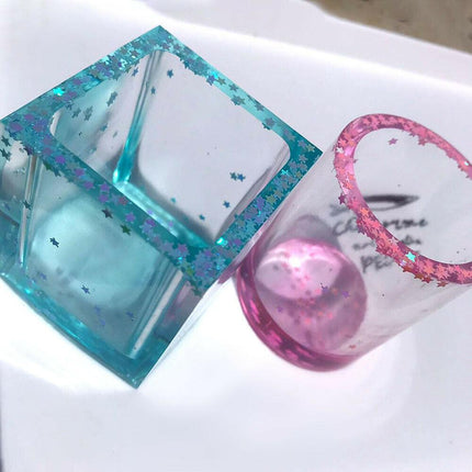 Silicone Mold Resin Epoxy Crystal Crafts Making Brush Pot Pen Holder Mould DIY.