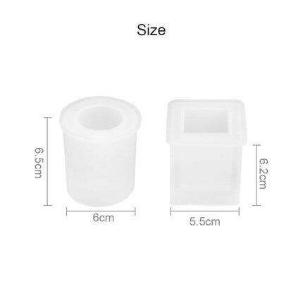 Silicone Mold Resin Epoxy Crystal Crafts Making Brush Pot Pen Holder Mould DIY.