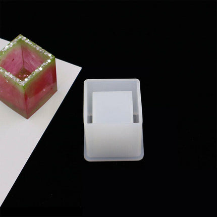 Silicone Mold Resin Epoxy Crystal Crafts Making Brush Pot Pen Holder Mould DIY.