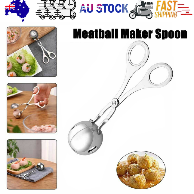 S Meatball Maker Spoon Kitchen Stick Utensil Baller Meat Stainless Steel AU.