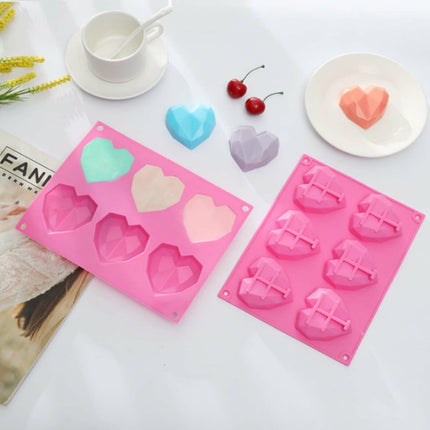 2PCS DIY 3D Fondant Mold Silicone Heart Shape Candy Cake Chocolate Mould Sugar Craft.