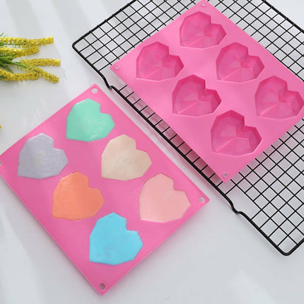 2PCS DIY 3D Fondant Mold Silicone Heart Shape Candy Cake Chocolate Mould Sugar Craft.