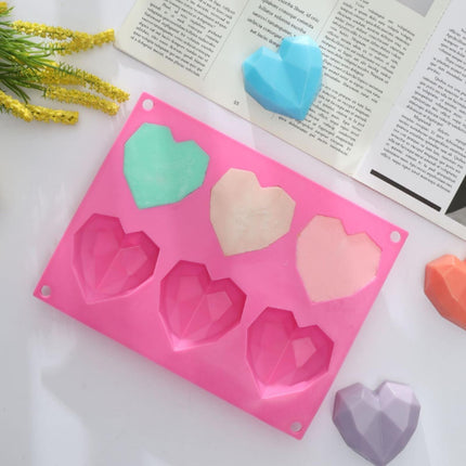 2PCS DIY 3D Fondant Mold Silicone Heart Shape Candy Cake Chocolate Mould Sugar Craft.