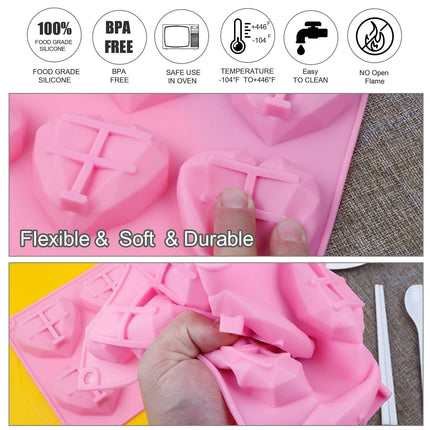 2PCS DIY 3D Fondant Mold Silicone Heart Shape Candy Cake Chocolate Mould Sugar Craft.
