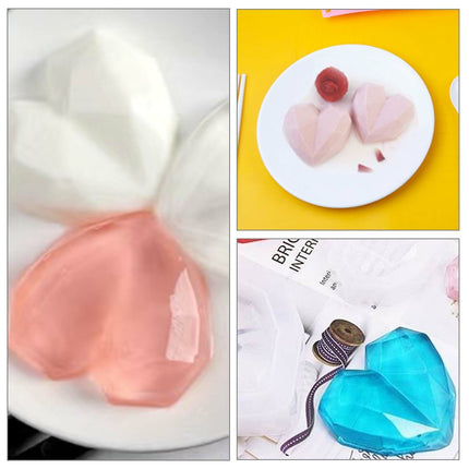 2PCS DIY 3D Fondant Mold Silicone Heart Shape Candy Cake Chocolate Mould Sugar Craft.