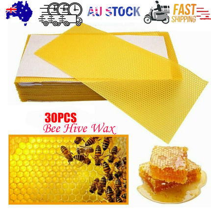 30Pcs Bee Hive Wax Honeycomb Bee Hives Beekeeping Equipment Frames Foundation.