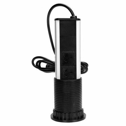 Pop Up Power Point 3 Socket Plug + 2 USB Table Home Kitchen Desk Outlet.