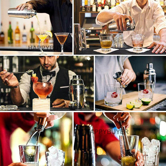 20Pcs Cocktail Shaker Set 750ml Martini Strainer Bartender Kit Bar Spirits Maker.