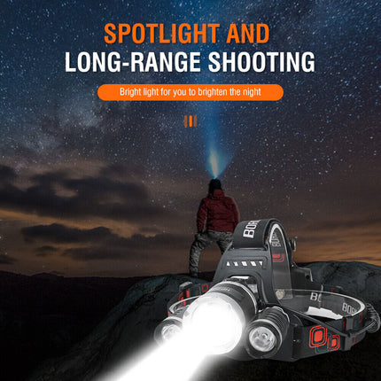 HP700 LED Headlamp Head Torch Lamp Rechargeable Light Headlight  Camping.