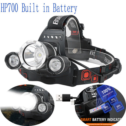 HP700 LED Headlamp Head Torch Lamp Rechargeable Light Headlight  Camping.