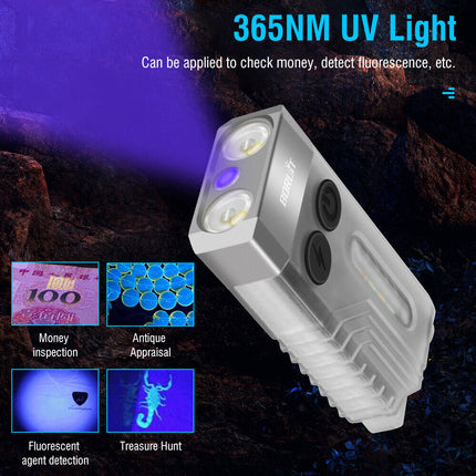 V10 LED Keychain EDC Flashlight USB Rechargeable Magnetic Torch Work Lamp.