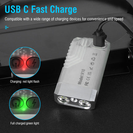 V10 LED Keychain EDC Flashlight USB Rechargeable Magnetic Torch Work Lamp.