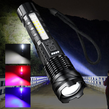 Super Bright 30W 14LED Flashlight White Laser Tactical Torch Lamp for Camping AU.