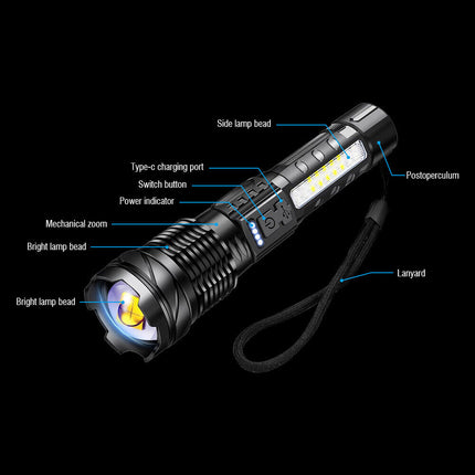 Super Bright 30W 14LED Flashlight White Laser Tactical Torch Lamp for Camping AU.