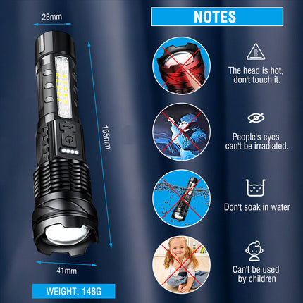 Super Bright 30W 14LED Flashlight White Laser Tactical Torch Lamp for Camping AU.