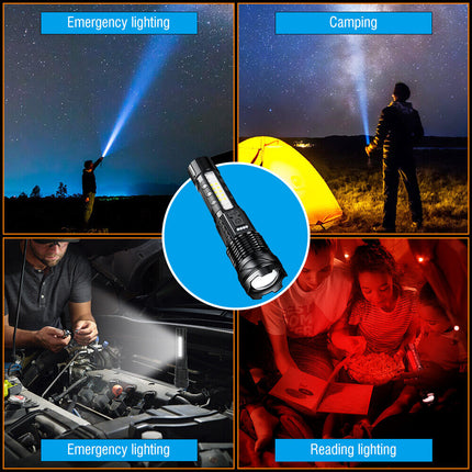Super Bright 30W 14LED Flashlight White Laser Tactical Torch Lamp for Camping AU.