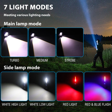 Super Bright 30W 14LED Flashlight White Laser Tactical Torch Lamp for Camping AU.