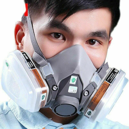7 IN 1 Gas Mask Full Face Respirator Paint Spray Chemical Facepiece Reusable AU.