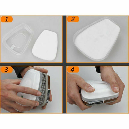 7 IN 1 Gas Mask Full Face Respirator Paint Spray Chemical Facepiece Reusable AU.