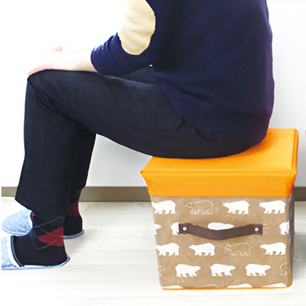 Folding Ottoman Storage Stool Cube Footstool Stool Blanket Box With Cover AU.