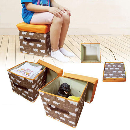 Folding Ottoman Storage Stool Cube Footstool Stool Blanket Box With Cover AU.